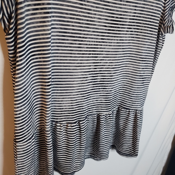 Mandee loose fit peplum style striped tee - Picture 3 of 6
